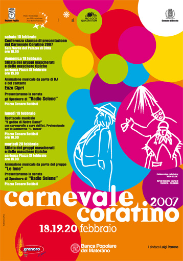 Carnevale Coratino 2007 clicca per conoscere il Programma e il Percorso della Sfilata