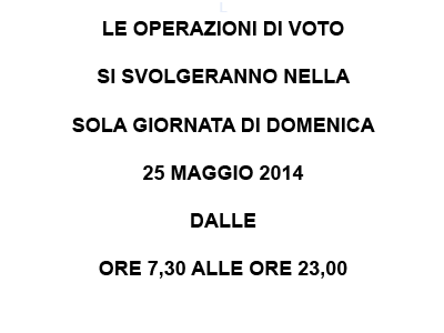 Elezioni Amministrative del 25 maggio 2014